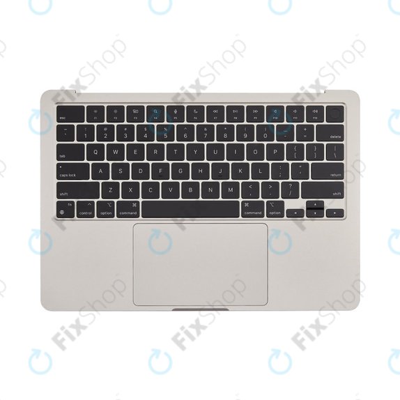 Oberer Tastaturrahmen für MacBook Air 13", A3113 (2024), mit US-Tastatur und Akku, Starlight, 661-40229, Genuine Apple