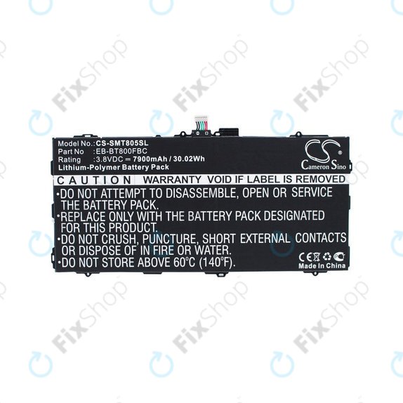 Batterie für Samsung Galaxy Tab S 10.5, 7900mAh, Li-Pol, 3.8V, EB-BT800FBC, HQ