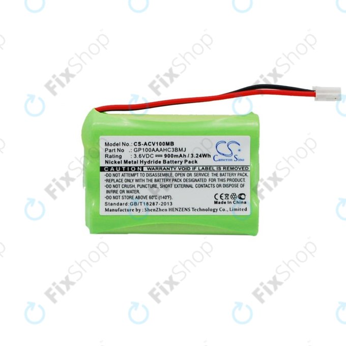 Batterie für Audioline Baby Care V100, 900mAh, Ni-MH, 3.6V, GP100AAAHC3BMJ, HQ