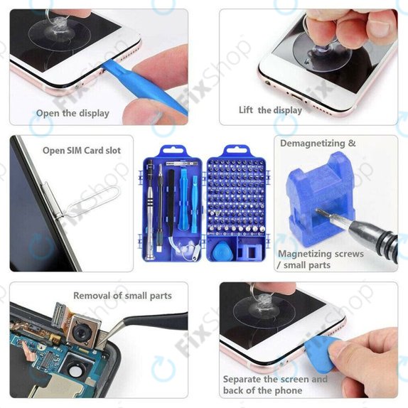 Kingsdun - Professionelles Schraubendreher-Set für Handy-, PC- & Elektronikreparatur 115in1