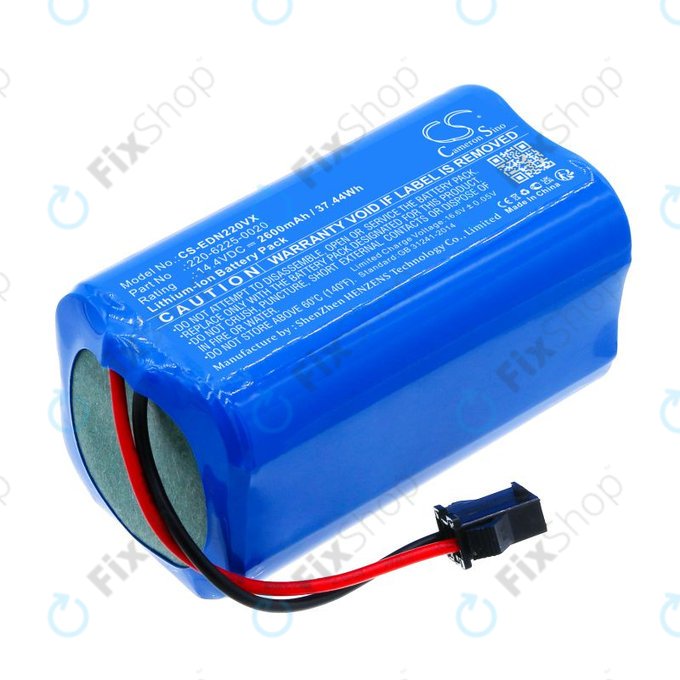 Akku batterie für Lenovo, Neebo, Prixton, Ecovacs, Ultenic, 2600mAh, Li-Ion, 14.4V, 220-6225-0020, HQ