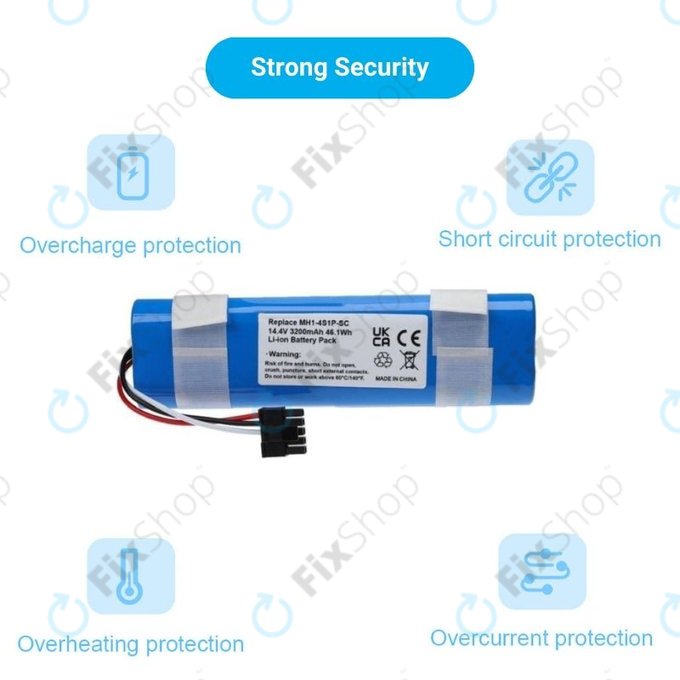 Xiaomi Mi Robot Vacuum Mop Pro (P), 2 (Mijia 2C), Viomi V2 Pro, Proscenic LDS M7 - Akku Batterie STYJ02YM, MH1-4S1P-SC Li-Ion 14.8V 3400mAh