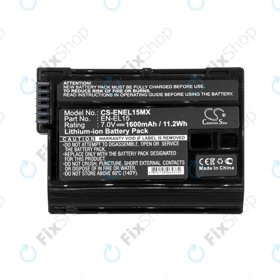 Akku batterie für Nikon Coolpix D7000, 1600mAh, Li-Ion, 7V, EN-EL15, HQ