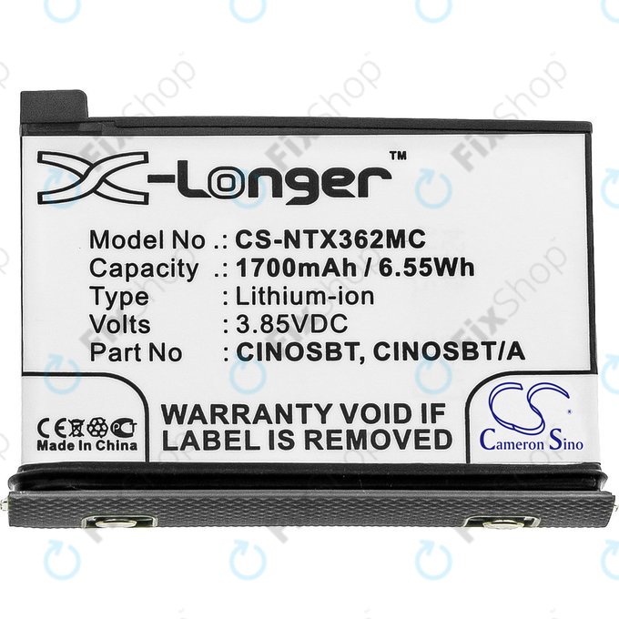 Batterie für Insta360 One X2, 1700mAh, Li-Ion, 3.85V, CINOSBT, HQ