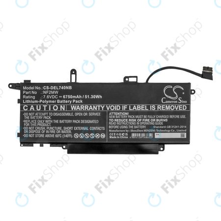 Akku batterie für Dell Latitude 7310 2-in-1, 7400 2-in-1, 6750mAh, Li-Pol, 7.6V, NF2MW, HQ