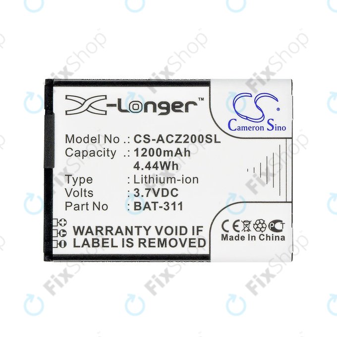 Akku batterie für Acer Liquid Z200, BAT-311, Li-ion, 3.7V, 1200mAh, HQ