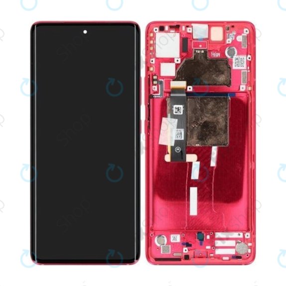Motorola Edge 30 Fusion - LCD Display + Touchscreen Front Glas + Rahmen (Viva Magenta) - 5D68C22034 Genuine Service Pack