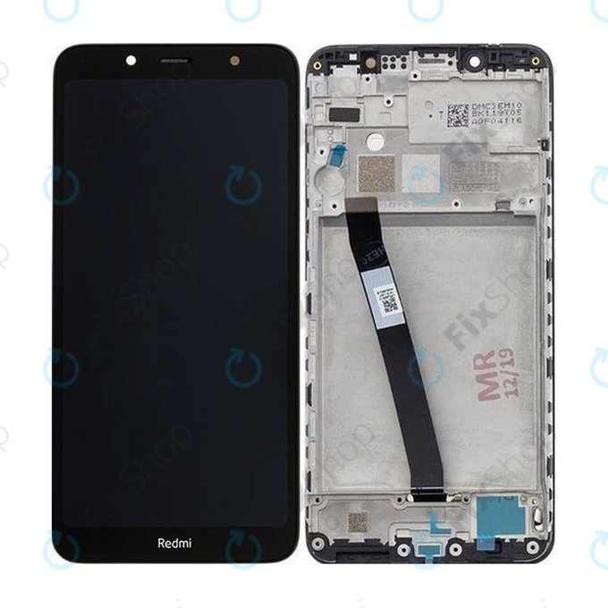 Xiaomi Redmi 7A - LCD Display + Touchscreen Front Glas + Rahmen (Matte Black) - 560610127000, 560610122000 Genuine Service Pack