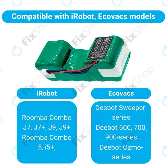 iRobot Roomba Combo-series, Ecovacs Deebot-series - Akku Batterie 4720110, DM88 Ni-MH 12.0V 3000mAh HQ