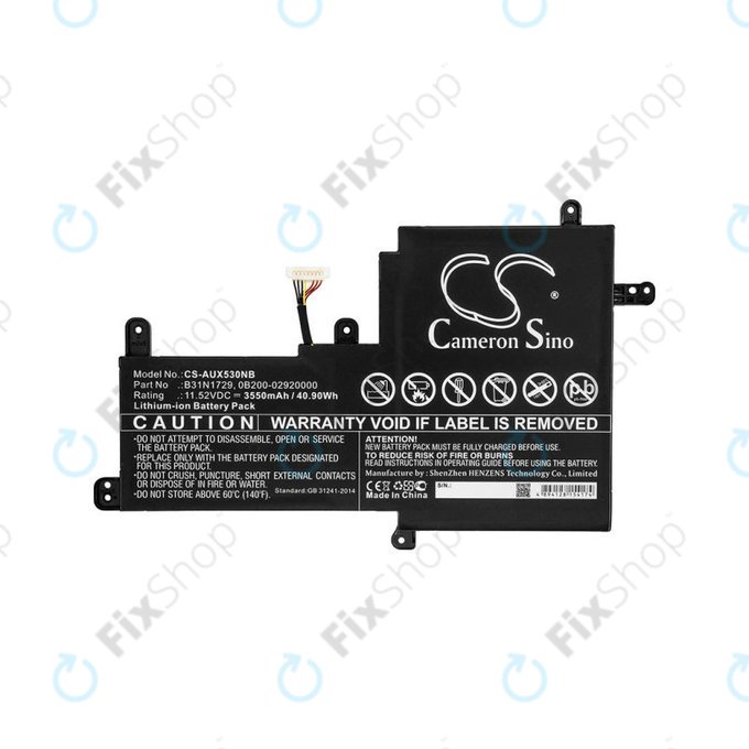Batterie für Asus VivoBook S15, X530, 3550mAh, Li-Ion, 11.52V, B31N1729, HQ