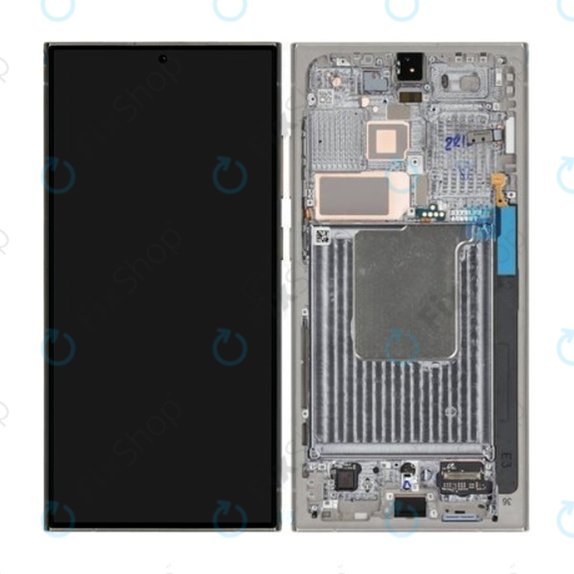 Samsung Galaxy S24 Ultra S928B - LCD Display + Touchscreen Front Glas + Rahmen (Titanium Gray) - GH82-33396A Genuine Service Pack