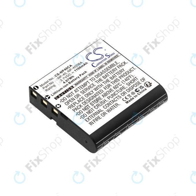 Akku batterie für Casio Exilim Ex-FC100, 1100mAh, Li-Ion, 3.7V, NP-40, HQ