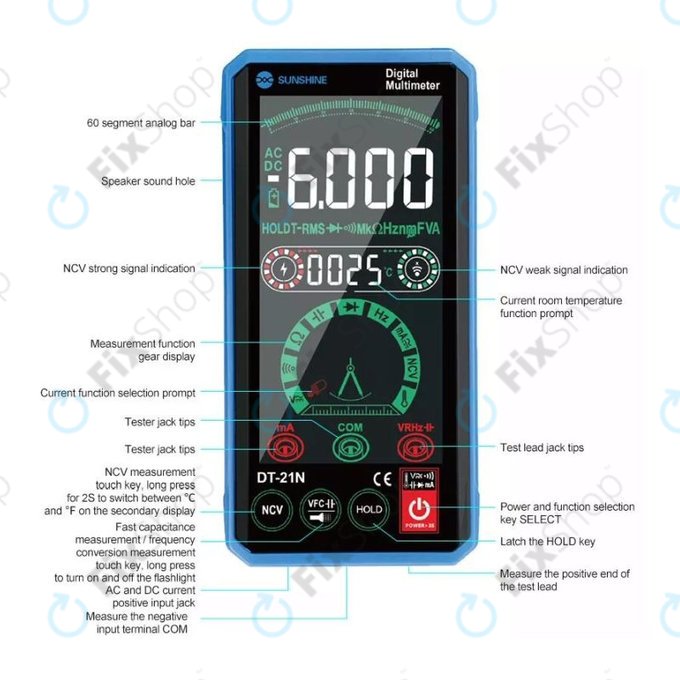 Sunshine DT-21N - Touchscreen-Multimeter