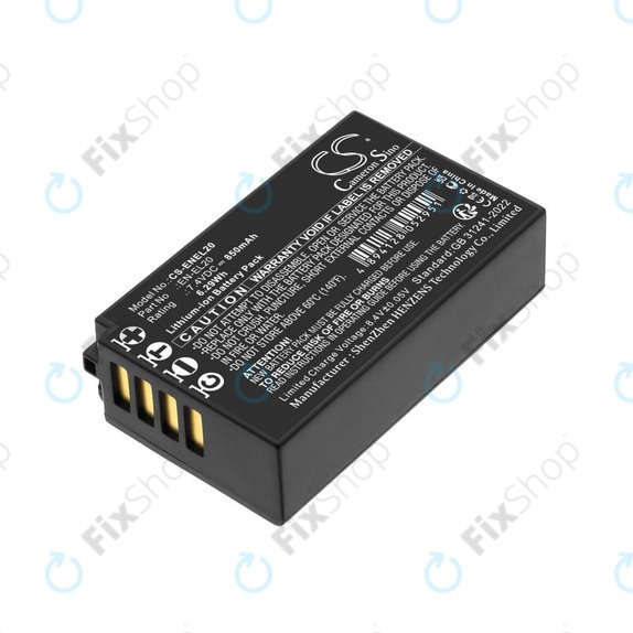 Akku batterie für Nikon Coolpix A, 850mAh, Li-Ion, 7.4V, EN-EL20, HQ