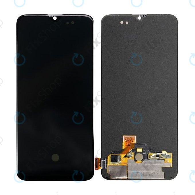 OnePlus 6T - LCD Display + Touchscreen Front Glas + Rahmen (Black) TFT