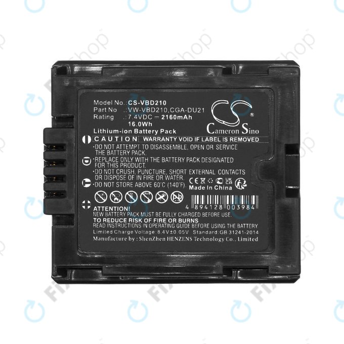 Batterie für Panasonic NV, PV, VDR, Hitachi DZ, 2160mAh, Li-Ion, 7.4V, BZ-BP14S, HQ