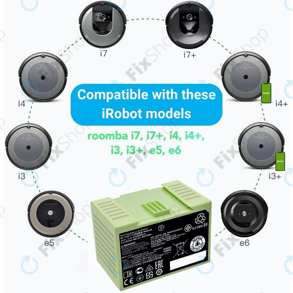 iRobot Roomba e-series, i-series - Akku Batterie ABL-D1, 4624864, ABL-D2 Li-Ion 14.4V 3000mAh