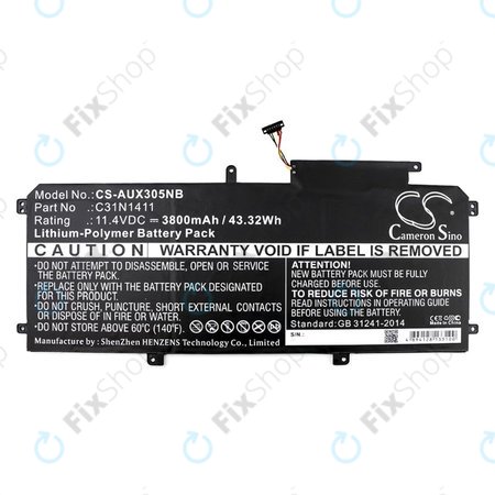Akku batterie für Asus Zenbook UX305, 3800mAh, Li-Pol, 11.4V, C31N1411, HQ