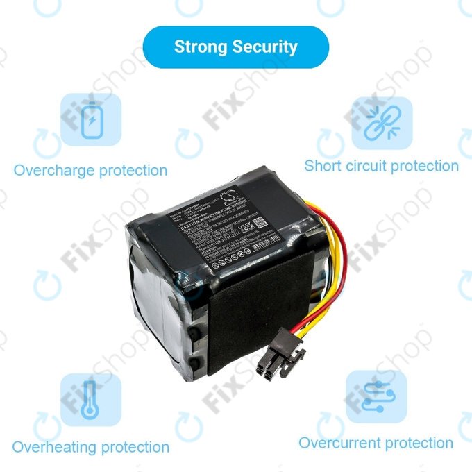 Vorwerk Kobold VR200 - Akku Batterie 20884-1, 4NCR18650P2-C001A Li-Ion 14.4V 6000mAh HQ