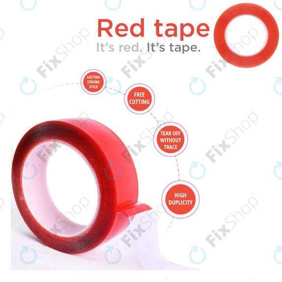 Magic RED Tape - Doppelseitiges Klebeband - 8mm x 25m (Transparent)