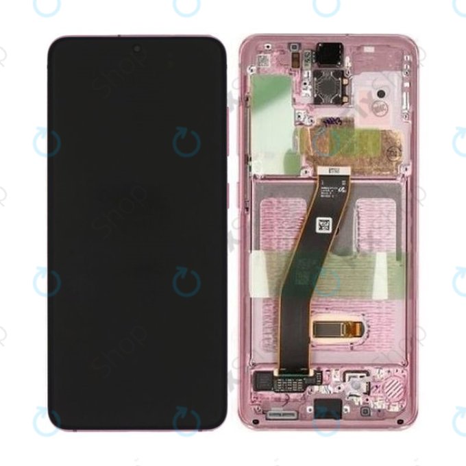 Samsung Galaxy S20 G980F - LCD Display + Touchscreen Front Glas + Rahmen (Cloud Pink) - GH82-22123C, GH82-22131C, GH82-31432C, GH82-31433C Genuine Service Pack