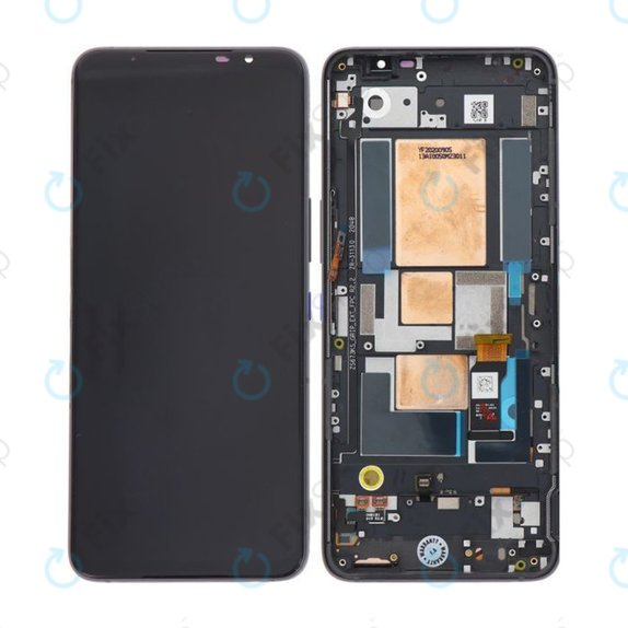 Asus ROG Phone 5 ZS673KS - LCD Display + Touchscreen Front Glas + Rahmen (Storm White) - 90AI0052-R20021 Genuine Service Pack