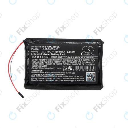 Batterie für Garmin Zumo 340LM, 350LM, 390LM, 1800mAh, Li-Pol, 3.7V, 361-00059-00, HQ