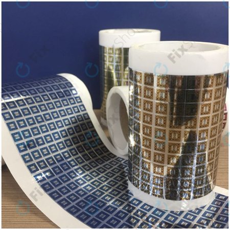 Orangefarbene holografische Aufkleber für die Sicherheitsgarantie (5 x 5 mm) - 100 Stk.