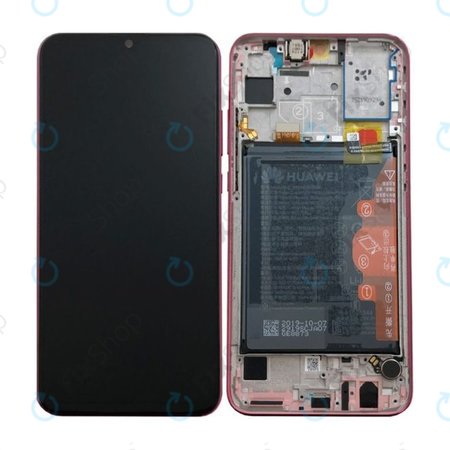Huawei Honor 20 Lite - LCD Display + Touchscreen Front Glas + Rahmen + Akku Batterie (Phantom Red) - 02352QMU Genuine Service Pack
