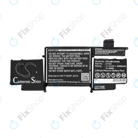 Apple MacBook Pro 13" A1502 (Late 2013 - Mid 2014) - Akku Batterie A1493 6300mAh HQ