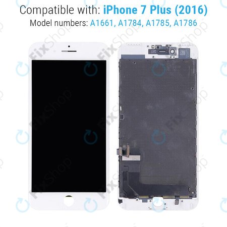Apple iPhone 7 Plus - LCD Display + Touchscreen Front Glas + Rahmen (White) Refurbished