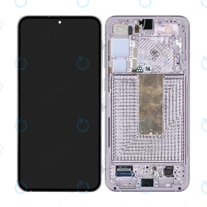 Samsung Galaxy S23 Plus S916B - LCD Display + Touchscreen Front Glas + Rahmen (Lavender) - GH82-30478D, GH82-30476D, GH82-30477D Genuine Service Pack