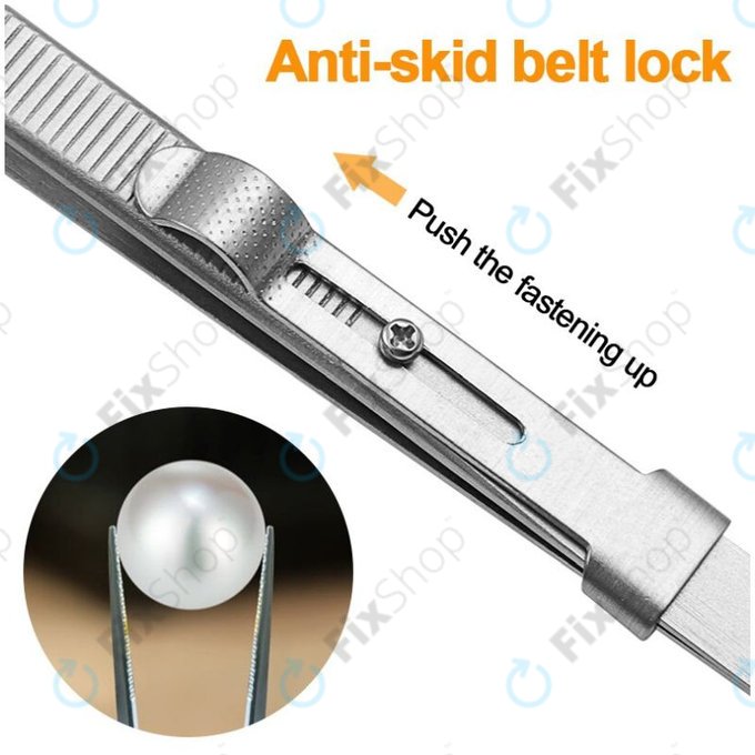 Professionelle Edelstahl-Pinzette - gebogene Spitze (162mm)