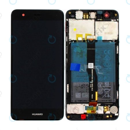 Huawei Nova - LCD Display + Touchscreen Front Glas + Rahmen + Akku Batterie (Black) - 02351CKD, 02350YRH Genuine Service Pack
