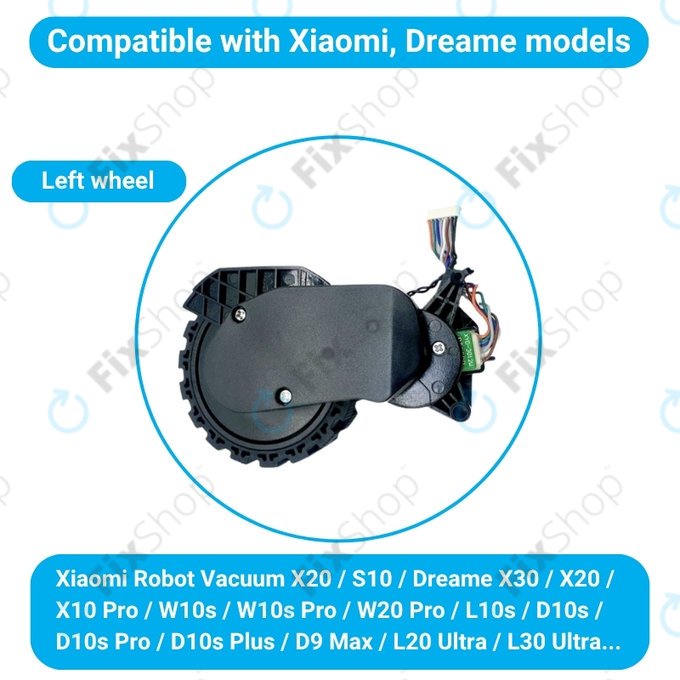 Xiaomi Robot Vacuum X20, S10, Dreame X30, X20, X10 Pro - Rad mit Motor (Rechts) (Schwarz)