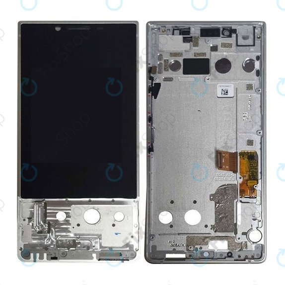 Blackberry Key2 - LCD Display + Touchscreen Front Glas + Rahmen (Silver) TFT