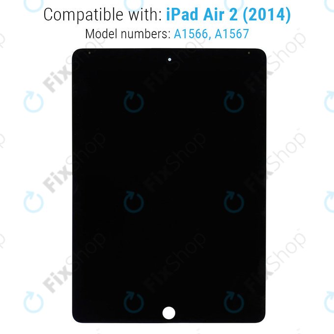 Apple iPad Air 2 - LCD Display + Touchscreen Front Glas (Black) Refurbished