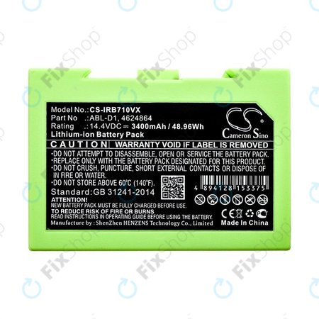 iRobot Roomba e-series, i-series - Akku Batterie ABL-D1, 4624864, ABL-D2 Li-Ion 14.4V 3400mAh HQ