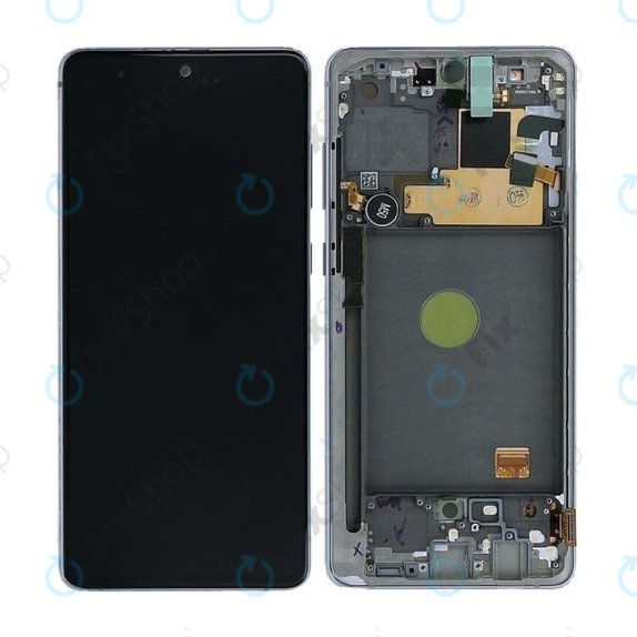 Samsung Galaxy Note 10 Lite N770F - LCD Display + Touchscreen Front Glas + Rahmen (Aura Glow) - GH82-22055B, GH82-22193B, GH82-22194B, GH82-22192B Genuine Service Pack
