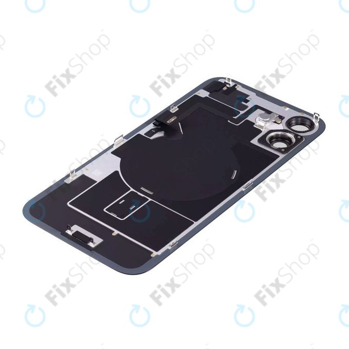 Apple iPhone 16 - Rückgehäuseglas + Kameraglas + Metallplatte + Magsafe-Magnet (Black)