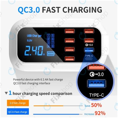Asometech Modell E - USB-Service-Ladestation mit USB 3.0 und USB-C