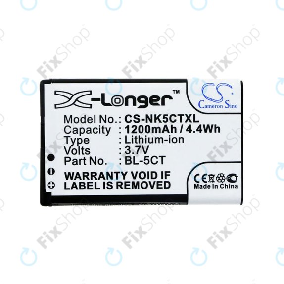 Akku batterie für Nokia 5220, 5630, 6303, 6700, C5, 1200mAh, Li-Ion, 3.7V, BL-5CT, HQ