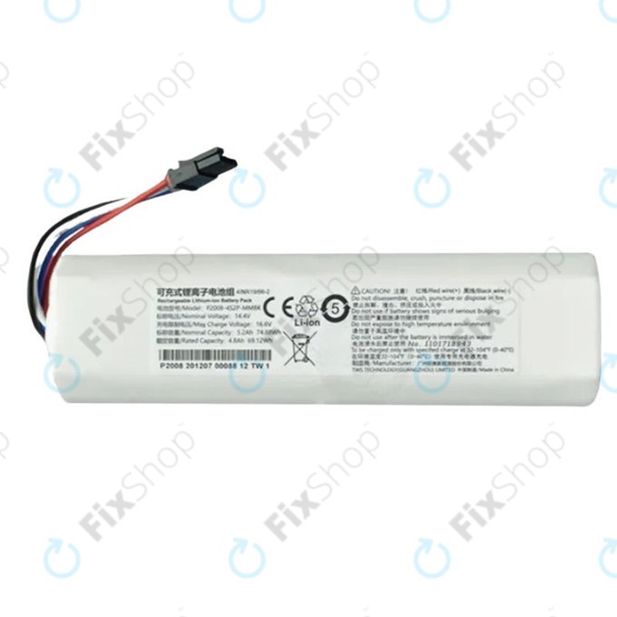 Xiaomi Mi Robot Vacuum Mop (Mijia 1C), Essential (Mijia G1) - Akku Batterie 4INR19/66 Li-Ion 14.4V 5200mAh