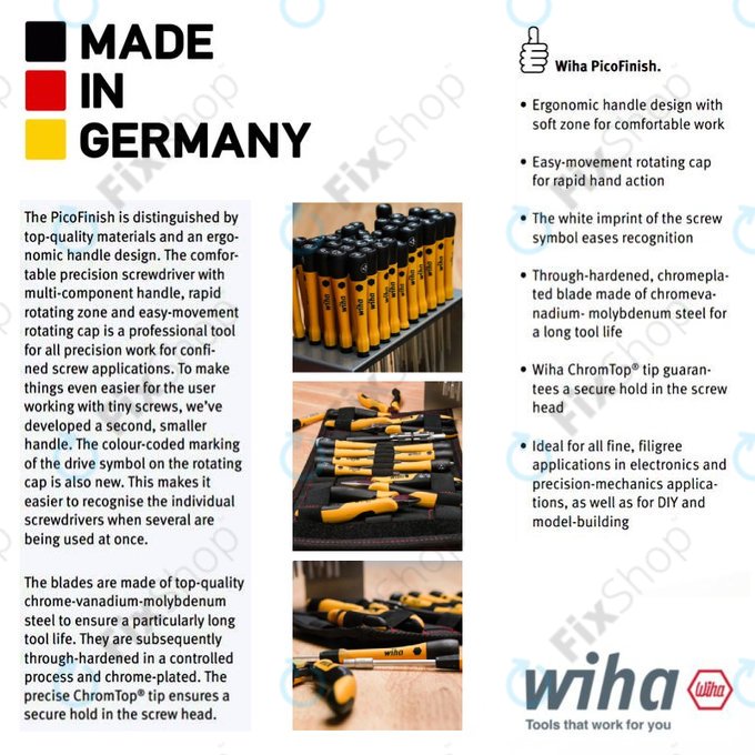 Wiha PicoFinish® ESD 271P - Präzisionsschraubendreher - Phillips PH00 (2,0mm)