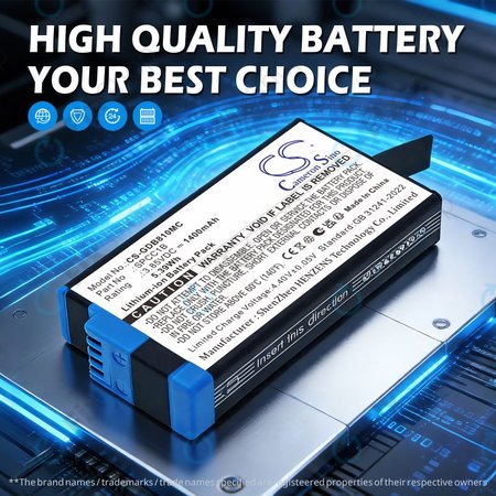 Akku batterie für GoPro Max, Max 360, Acbat-001, 1400mAh, Li-Ion, 3.85V, SPCC1B, HQ