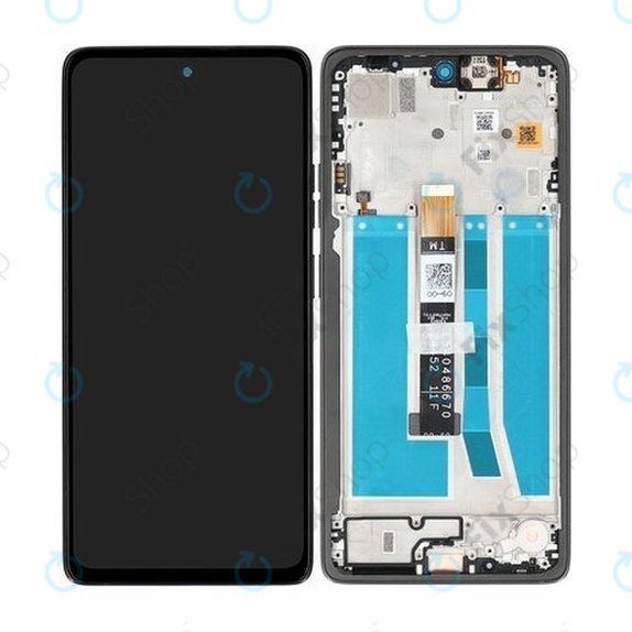 Motorola Moto G75 5G - LCD Display + Touchscreen Front Glas + Rahmen (Charcoal Grey) - 5D68C29066 Genuine Service Pack
