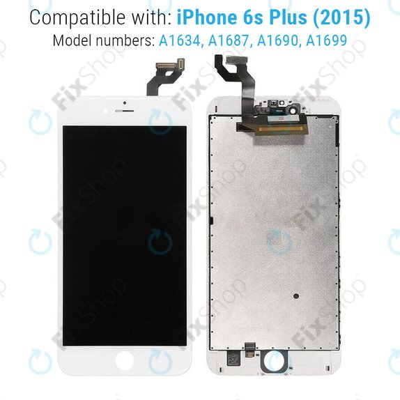 Apple iPhone 6S Plus - LCD Display + Touchscreen Front Glas + Rahmen (White) Refurbished
