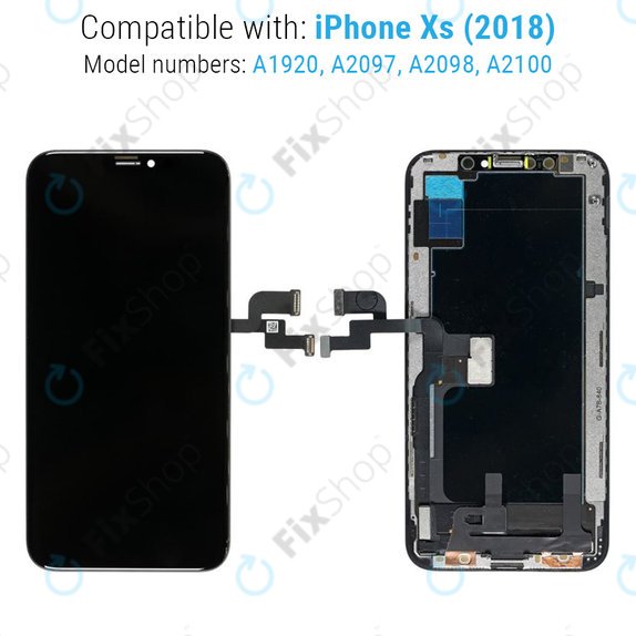 Display Hard OLED für iPhone XS, Touchscreen-Glas mit Rahmen, FixPremium
