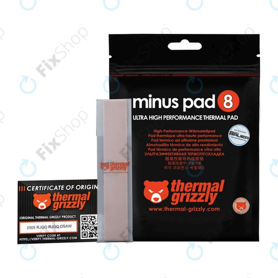Wärmeleitpad 120x20x1,5mm, Thermal Grizzly Minus Pad 8, 1Stück