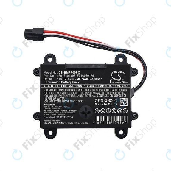Akku batterie für Bosch Indego 350, 400, M 700, Indego S+ 350, 2500mAh, Li-Ion, 18V, F016104898, HQ